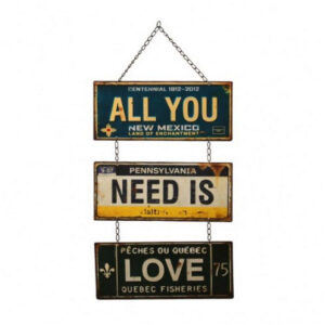 Placa decorativa all you need is love