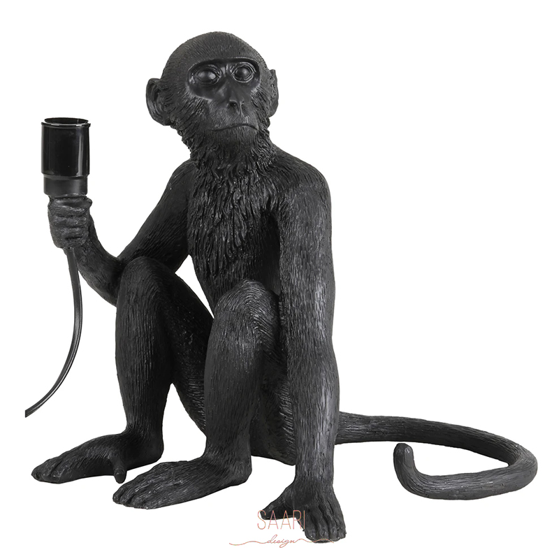 Luminaria macaco sentado preto